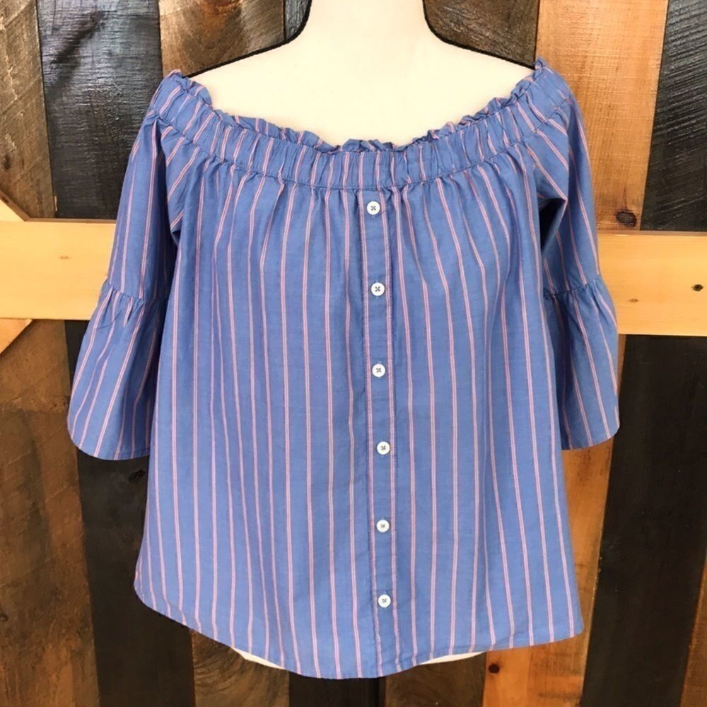 𝅺Abercrombie and Fitch off  shoulder chambray top